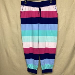 Cabana by Crown & Ivy Color Block Striped Joggers Sz XL